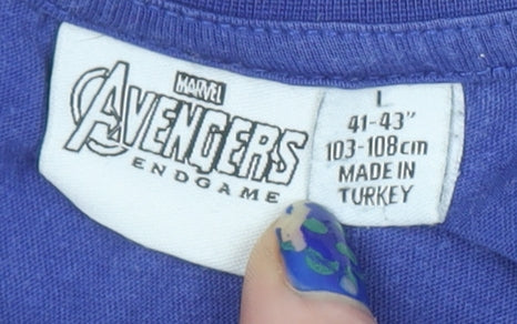 Marvel Avengers Endgame Blue Men's L Graphic Cotton T-Shirt
