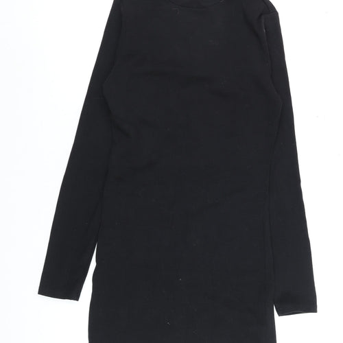 Stradivarius Women’s Black Bodycon Long Sleeve Short Dress Size 8