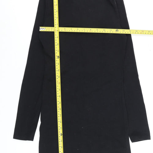Stradivarius Women’s Black Bodycon Long Sleeve Short Dress Size 8
