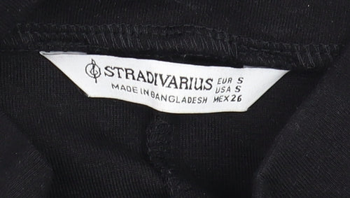 Stradivarius Women’s Black Bodycon Long Sleeve Short Dress Size 8