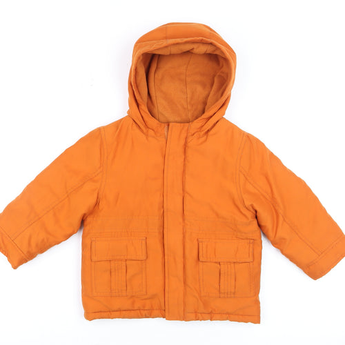 Gymboree Boys Orange 2-3 Years Hooded Puffer Jacket Winter Coat