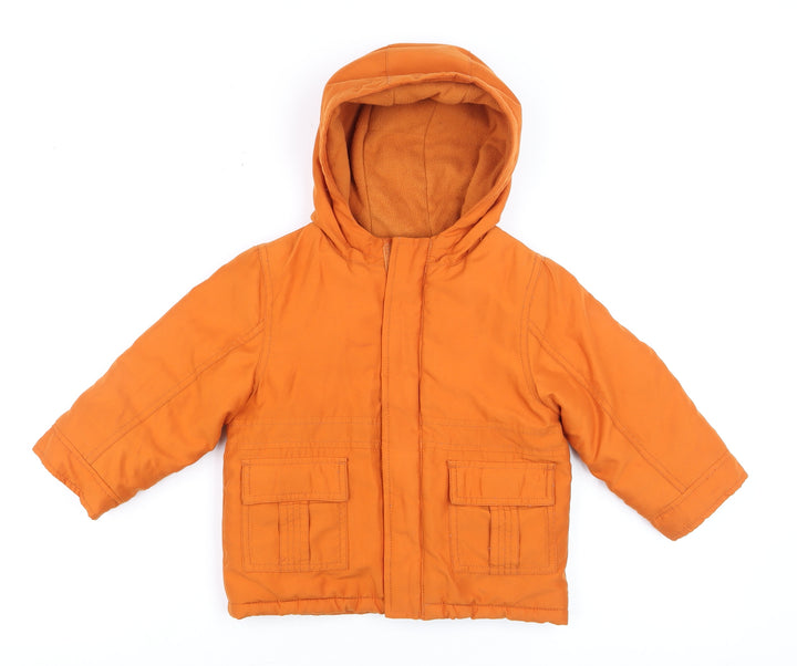 Gymboree Boys Orange 2-3 Years Hooded Puffer Jacket Winter Coat