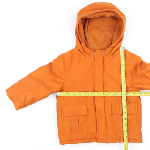 Gymboree Boys Orange 2-3 Years Hooded Puffer Jacket Winter Coat