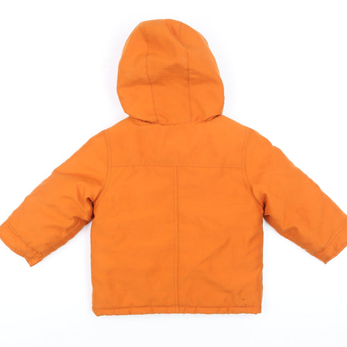 Gymboree Boys Orange 2-3 Years Hooded Puffer Jacket Winter Coat