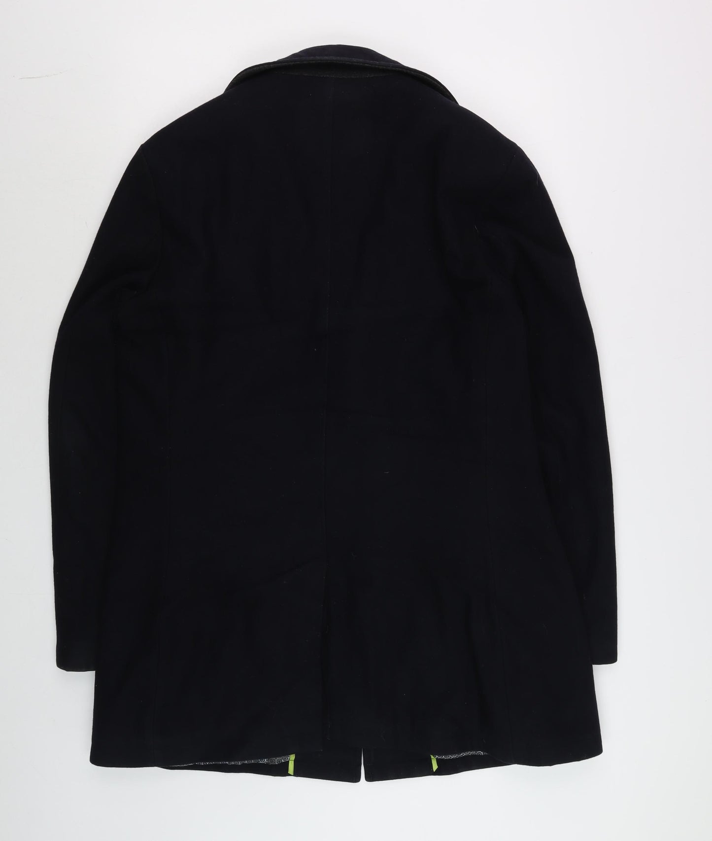 Capelli & Co Men's Black Wool Blend Mid-Length Overcoat Size 44