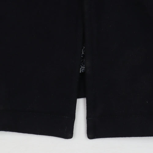 Capelli & Co Men's Black Wool Blend Mid-Length Overcoat Size 44