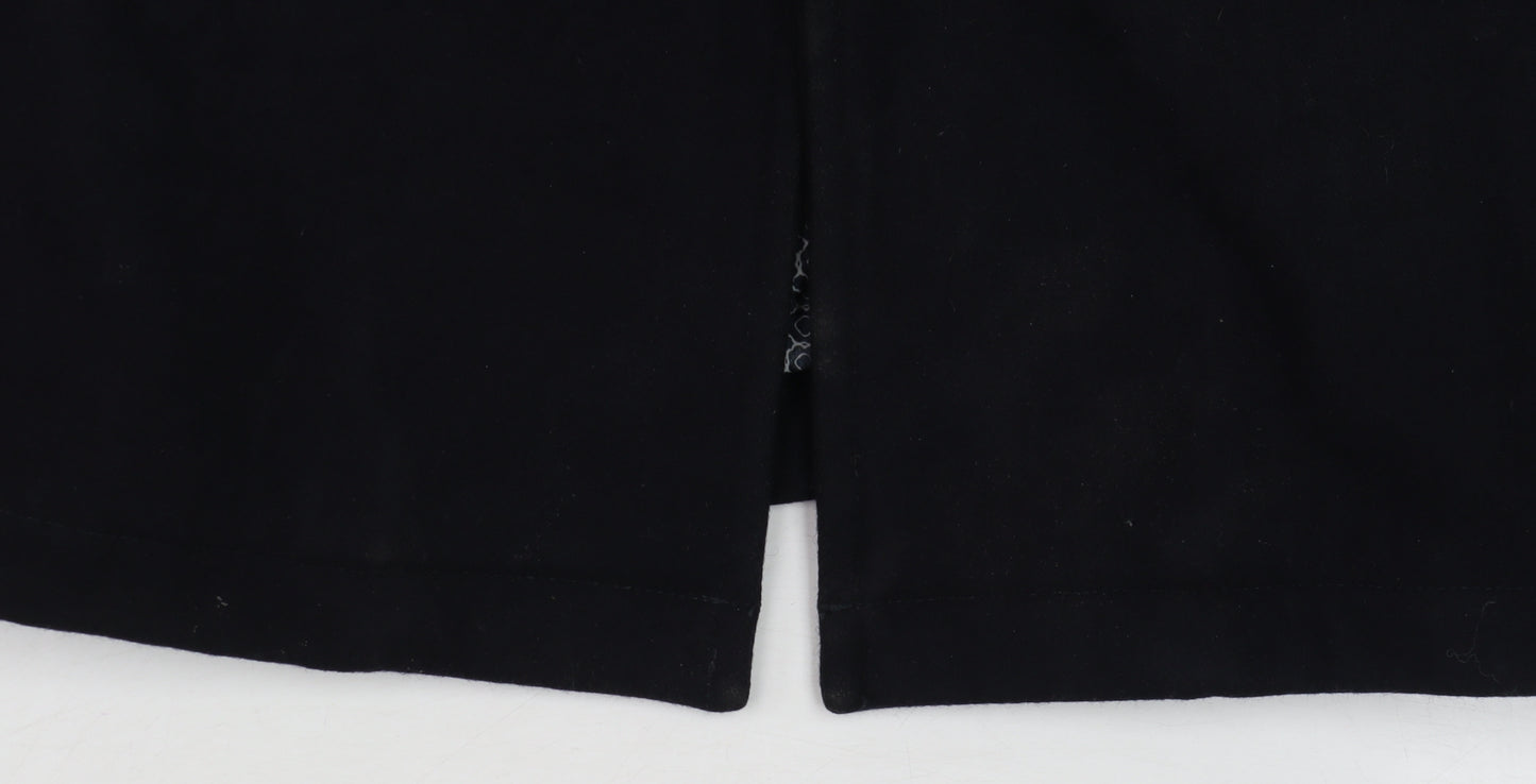 Capelli & Co Men's Black Wool Blend Mid-Length Overcoat Size 44