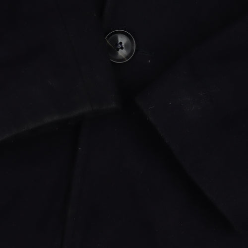 Capelli & Co Men's Black Wool Blend Mid-Length Overcoat Size 44