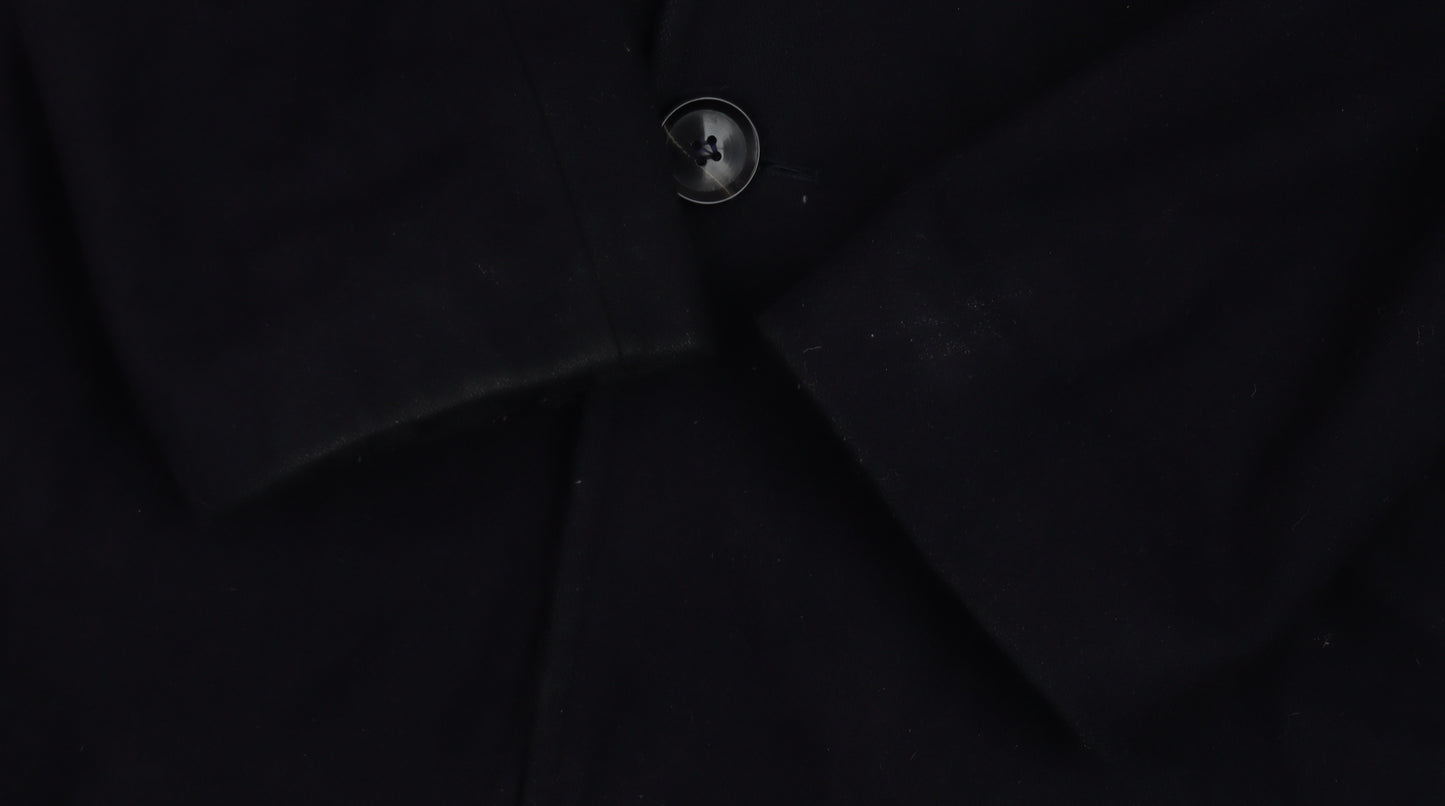 Capelli & Co Men's Black Wool Blend Mid-Length Overcoat Size 44