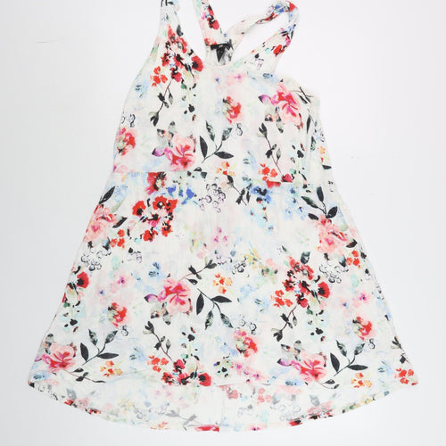 H&M Women’s Multicoloured Floral Sleeveless Slip Dress Size 8