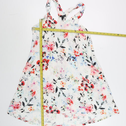 H&M Women’s Multicoloured Floral Sleeveless Slip Dress Size 8