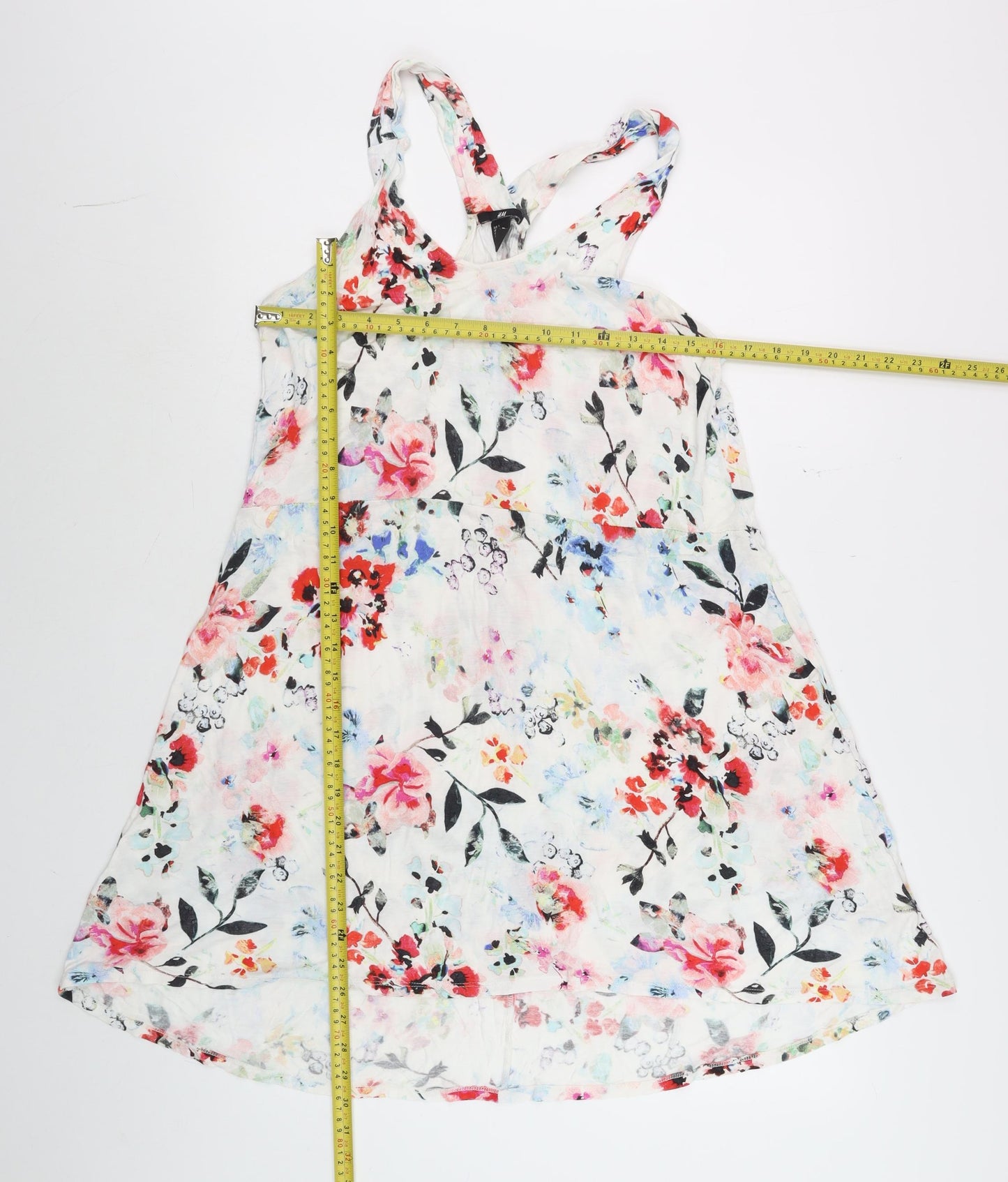 H&M Women’s Multicoloured Floral Sleeveless Slip Dress Size 8