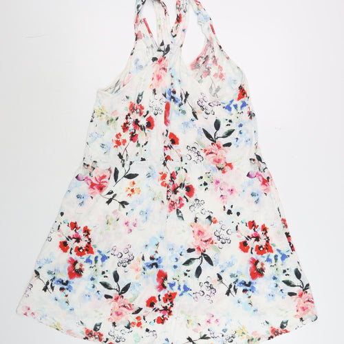H&M Women’s Multicoloured Floral Sleeveless Slip Dress Size 8