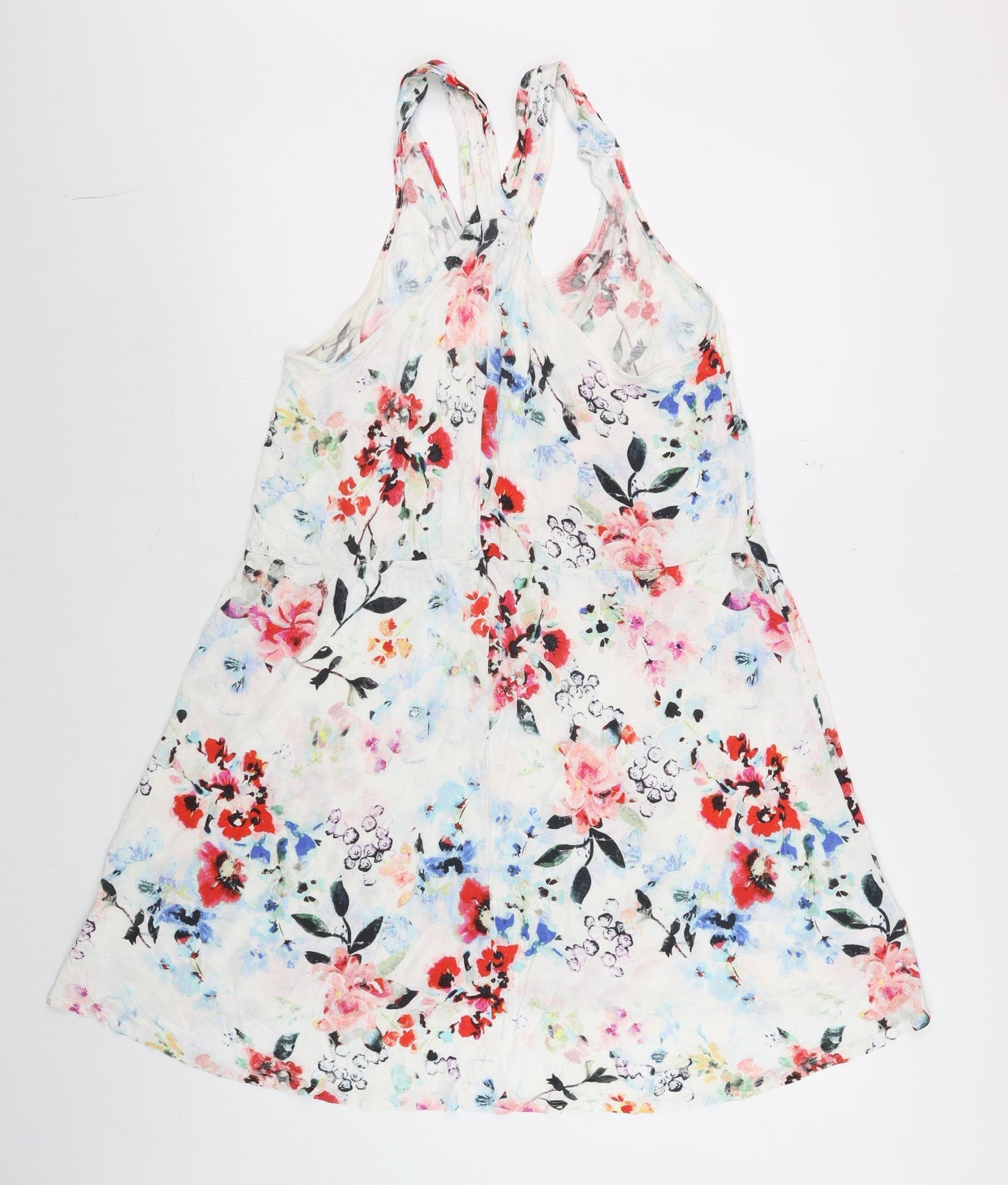 H&M Women’s Multicoloured Floral Sleeveless Slip Dress Size 8
