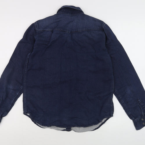 Gap Men’s Blue Denim Long Sleeve Button-Up Shirt Size S