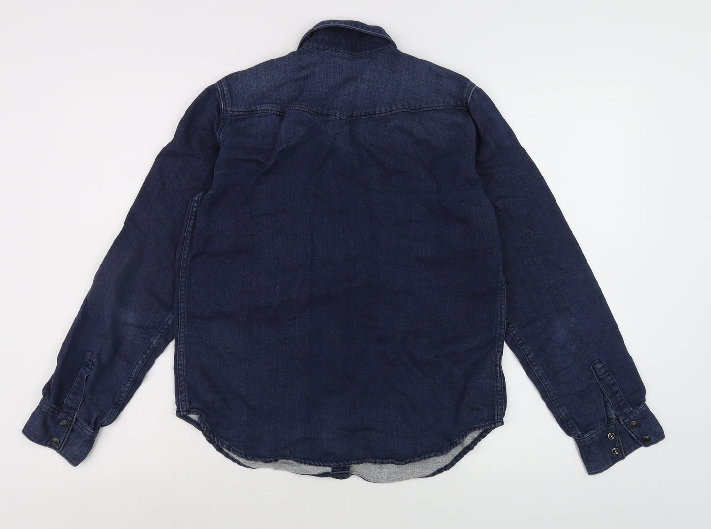 Gap Men’s Blue Denim Long Sleeve Button-Up Shirt Size S