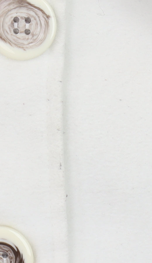 Modo Women Ivory Short Pea Coat Size 6 Classic Button Wool Blend