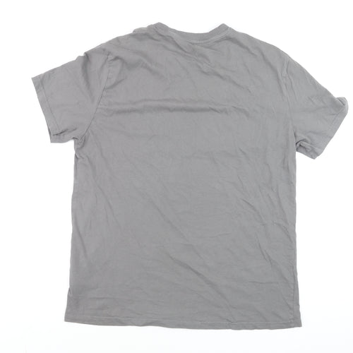 H&M Men's Grey Regular Fit Cotton Crew Neck T-Shirt Size L