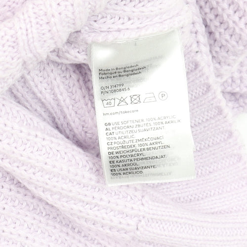 H&M Womens Purple Cable Knit Button Cardigan Size 12
