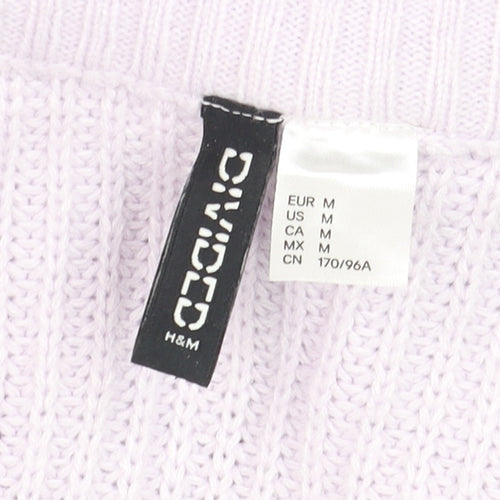 H&M Womens Purple Cable Knit Button Cardigan Size 12