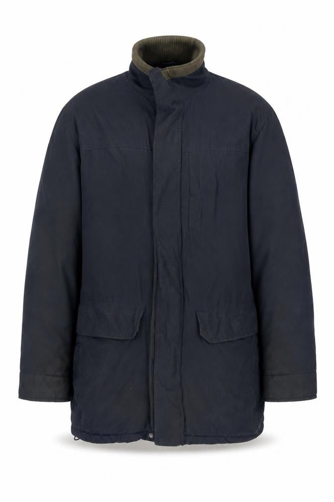 Front view of Thomas Nash Men's Black Parka Coat M Lined Mid-Length Casual Jacket