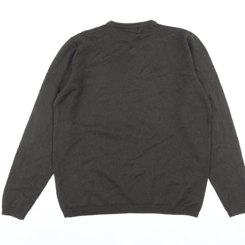 Ben Sherman Men's Brown V-Neck Wool Blend Jumper Size M