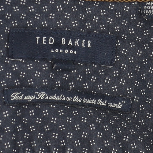 Ted Baker Men’s Blue Nautical Print Short Sleeve Button-Up Shirt M
