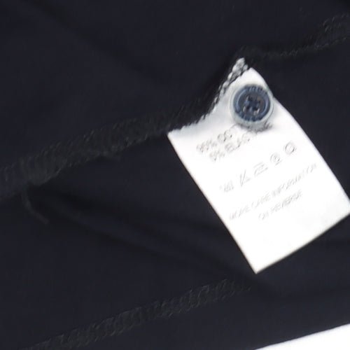 Remus Uomo Men's Black Long Sleeve Polo Shirt Size L Cotton Stretch