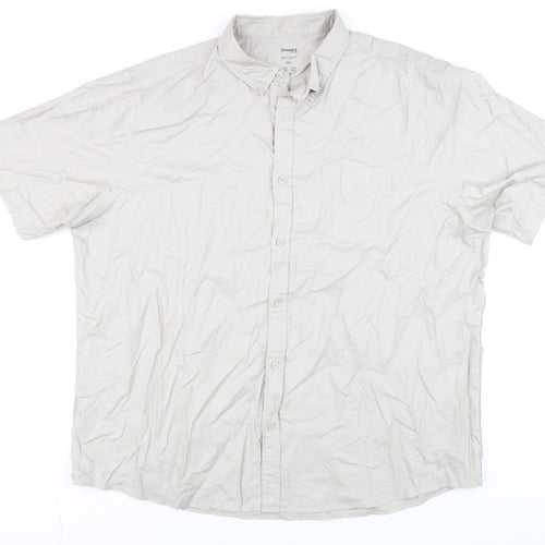 Dunnes Stores Men’s Beige 2XL Regular Fit Short Sleeve Cotton Shirt