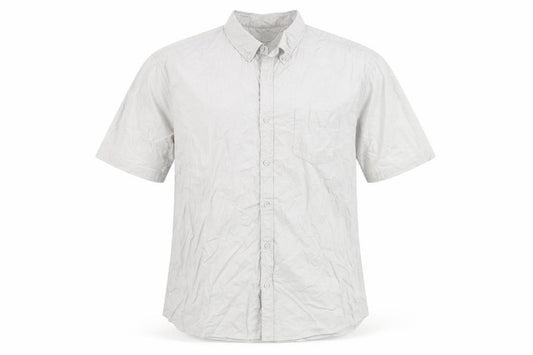 Front view of Dunnes Men’s Beige 2XL Regular Fit Short Sleeve Cotton Shirt