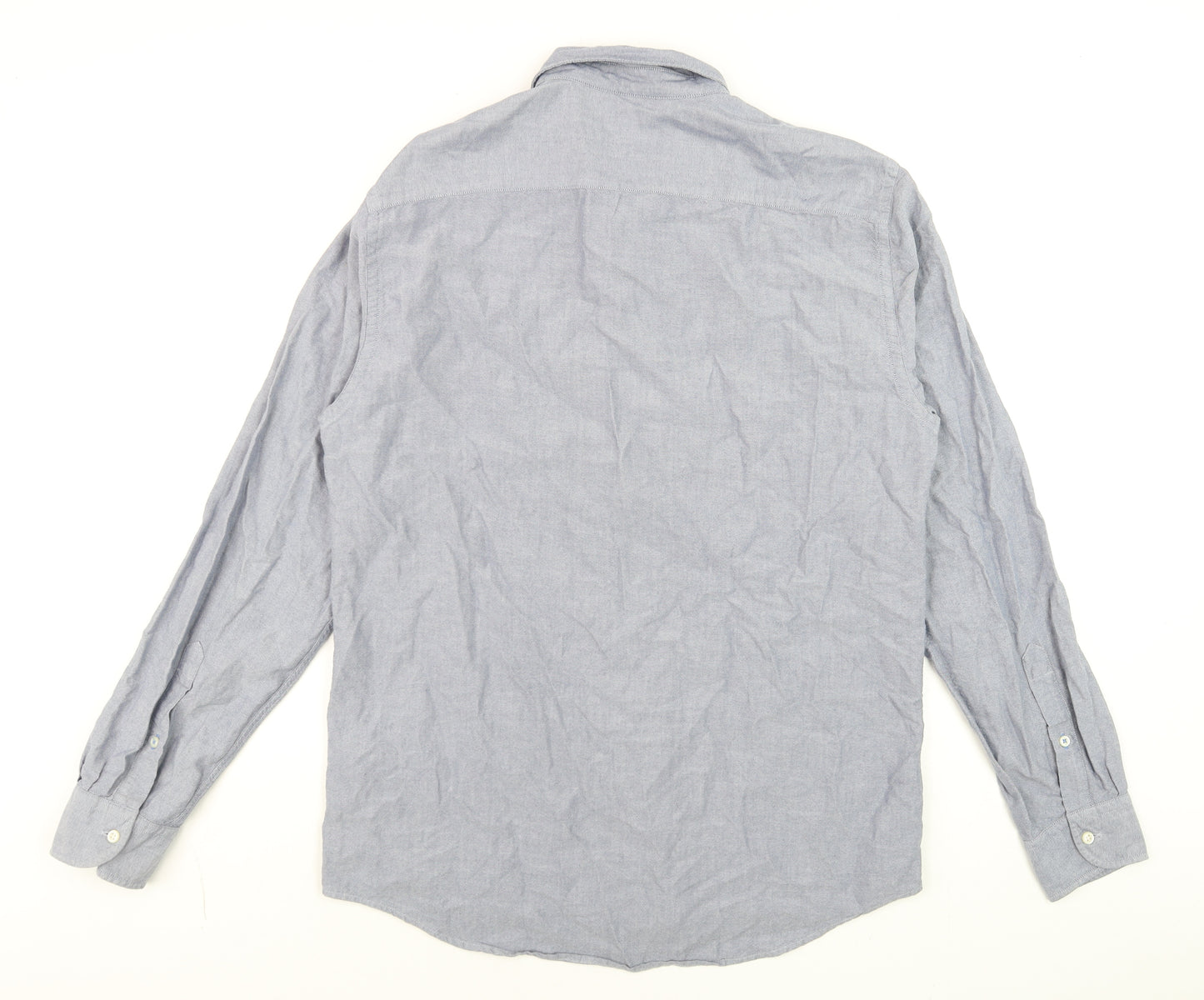 Tommy Hilfiger Men's Blue Oxford Regular Fit Long Sleeve Shirt Size M