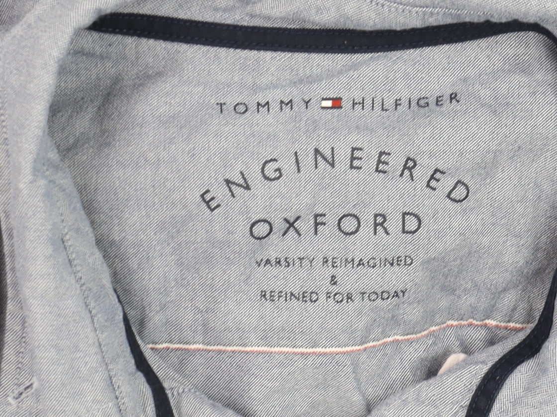 Tommy Hilfiger Men's Blue Oxford Regular Fit Long Sleeve Shirt Size M
