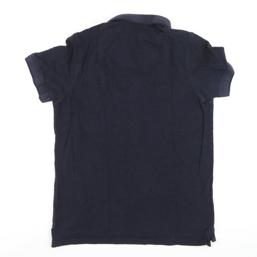 Jack & Jones Men's Blue Cotton Polo Shirt Size L Short Sleeve