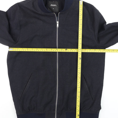 Burton Menswear London Men's Blue Bomber Jacket M Regular Fit