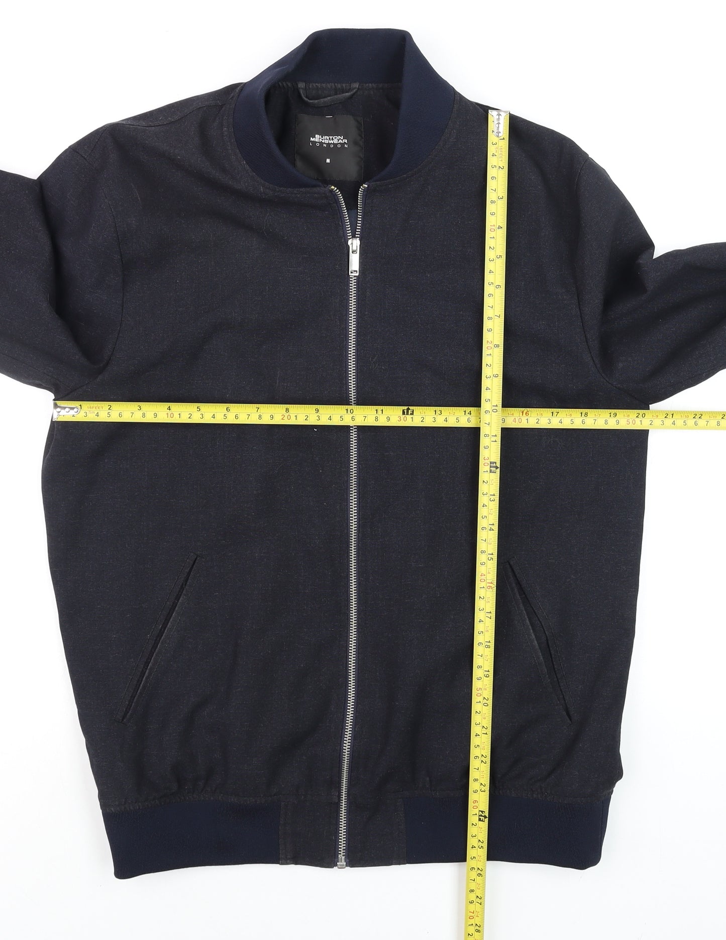 Burton Menswear London Men's Blue Bomber Jacket M Regular Fit