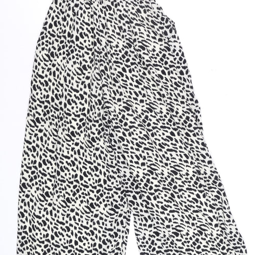 Bella Mae Women's Black & White Animal Print Strapless Jumpsuit Size S Polyester