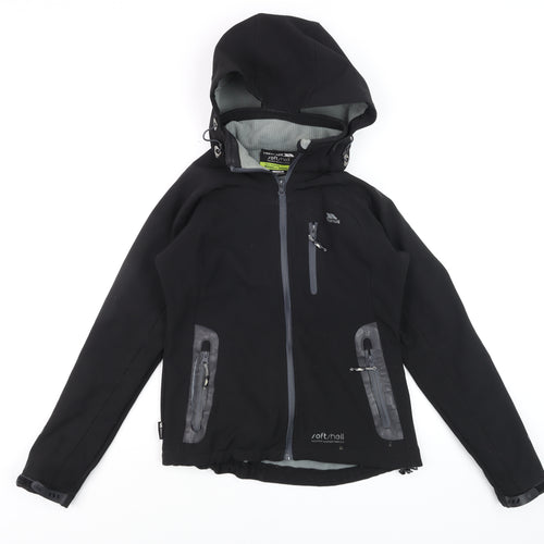 Trespass Men's Black Soft Shell Waterproof Hooded Jacket Size S