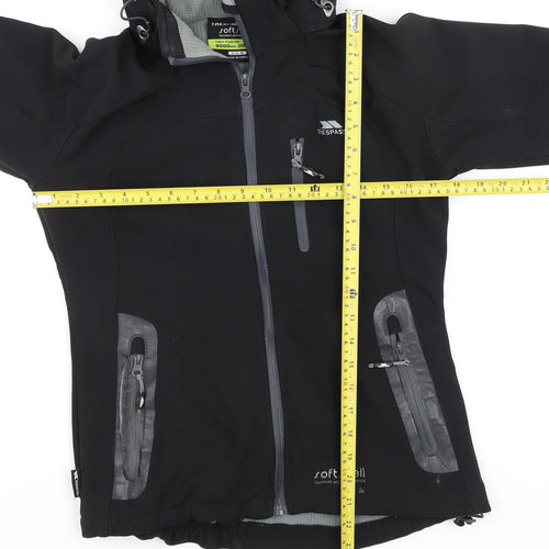 Trespass Men's Black Soft Shell Waterproof Hooded Jacket Size S