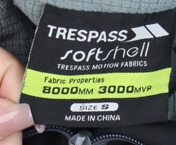 Trespass Men's Black Soft Shell Waterproof Hooded Jacket Size S