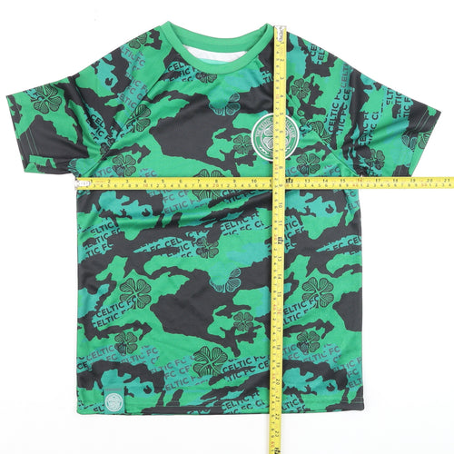 Celtic Football Club Boys Green Camouflage Short Sleeve T-Shirt 9-10 Years