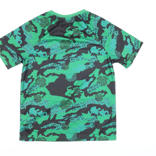Celtic Football Club Boys Green Camouflage Short Sleeve T-Shirt 9-10 Years