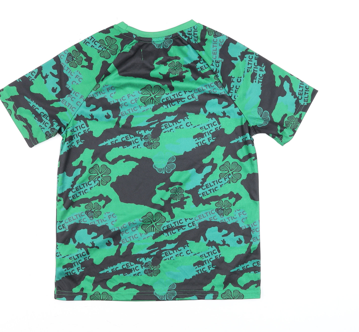 Celtic Football Club Boys Green Camouflage Short Sleeve T-Shirt 9-10 Years
