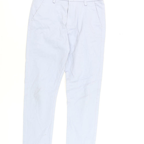 Next Girls Blue Chino Trousers 10 Years Cotton Elastane Casual Pants