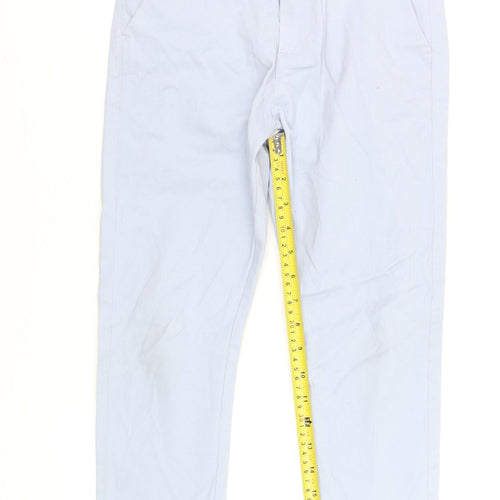 Next Girls Blue Chino Trousers 10 Years Cotton Elastane Casual Pants