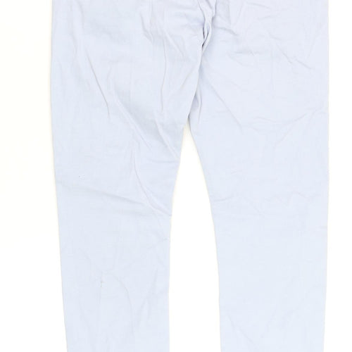Next Girls Blue Chino Trousers 10 Years Cotton Elastane Casual Pants