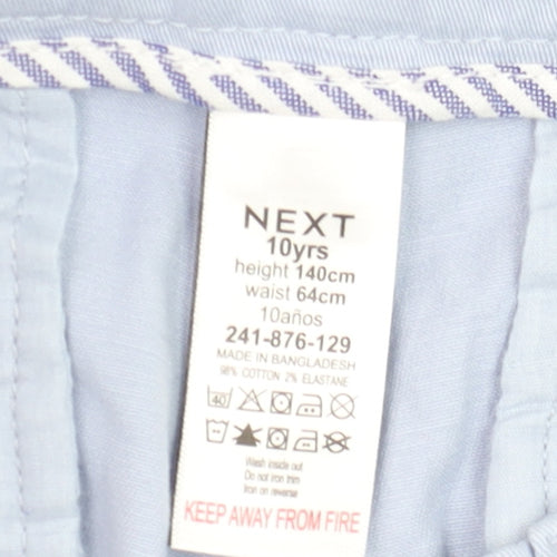 Next Girls Blue Chino Trousers 10 Years Cotton Elastane Casual Pants