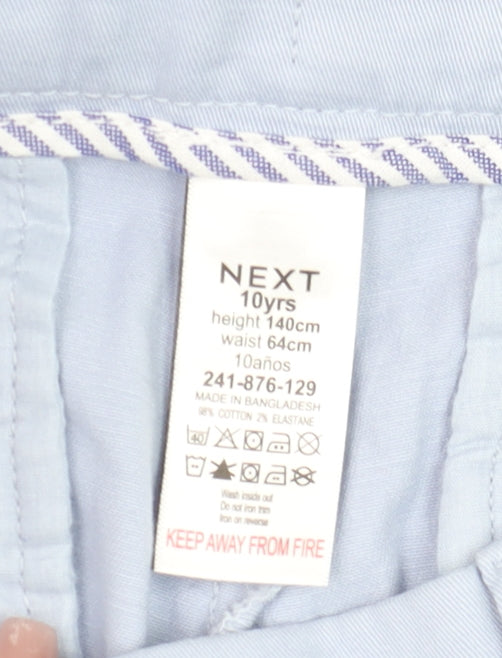 Next Girls Blue Chino Trousers 10 Years Cotton Elastane Casual Pants