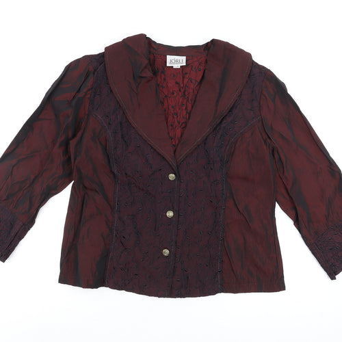 Jorli Women’s Brown Embroidered Tunic Blouse Size 14 3/4 Sleeve