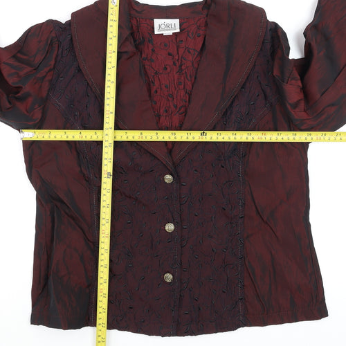 Jorli Women’s Brown Embroidered Tunic Blouse Size 14 3/4 Sleeve