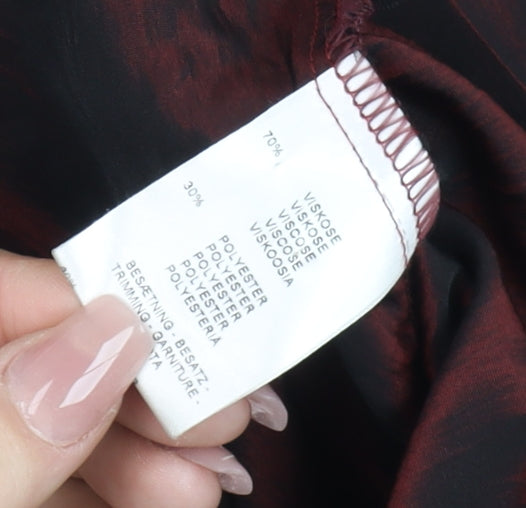 Jorli Women’s Brown Embroidered Tunic Blouse Size 14 3/4 Sleeve